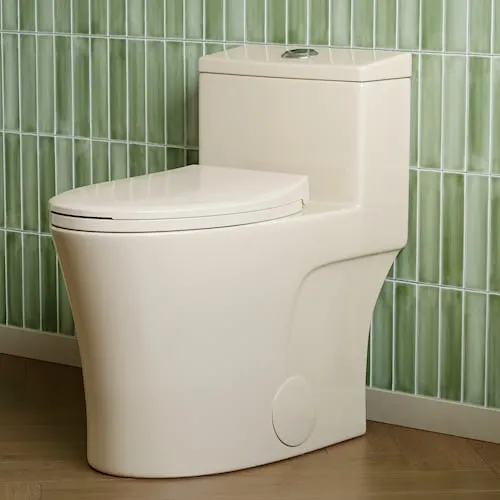 1-Piece 1.06/1.7 GPF High Efficiency Dual Flush Elongated Toilet in Biscuit, Seat Included