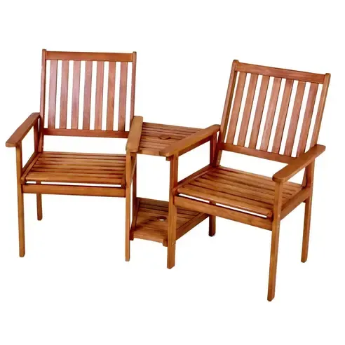 Doppelsessel EDISON - Eukalyptus Massivholz