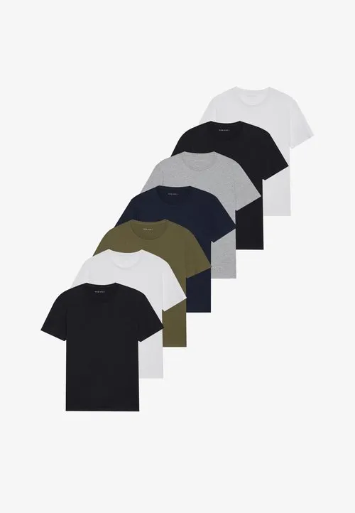 7 PACK - T-shirts - white/blue/green