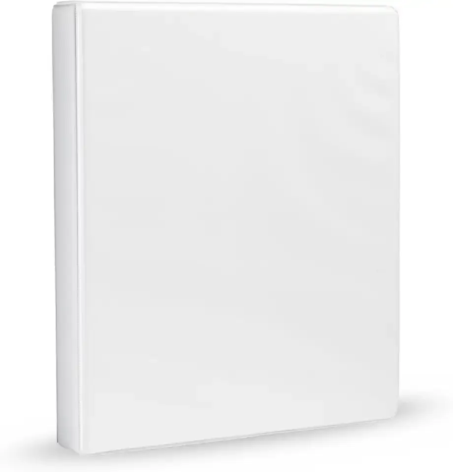 Amazon Basics 3-Ring Binder, 1-Inch, Customizable, with Pockets for Organization, White, 1-Pack