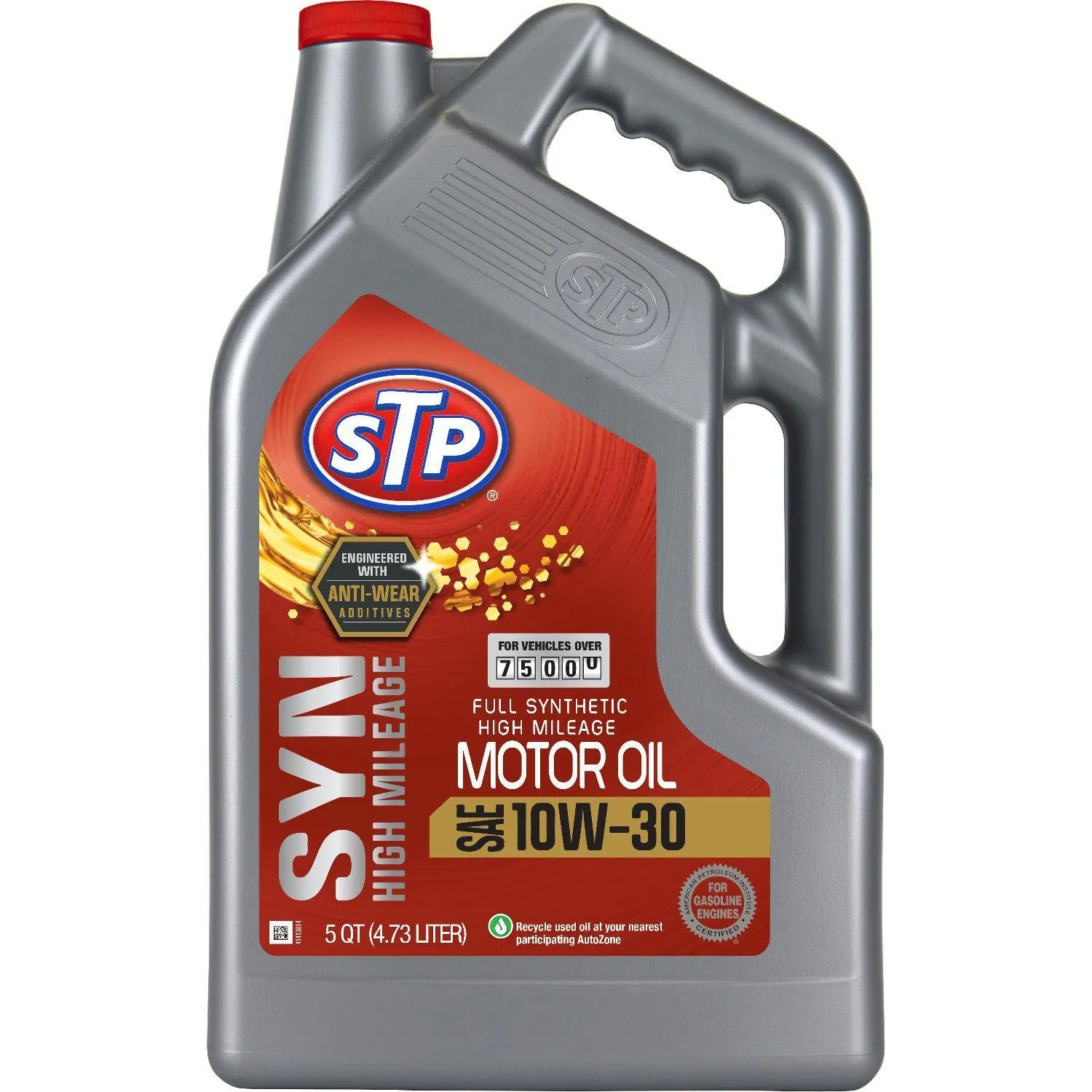 STP High Mileage Full Synthetic 10W-30 Motor Oil 5 Quart