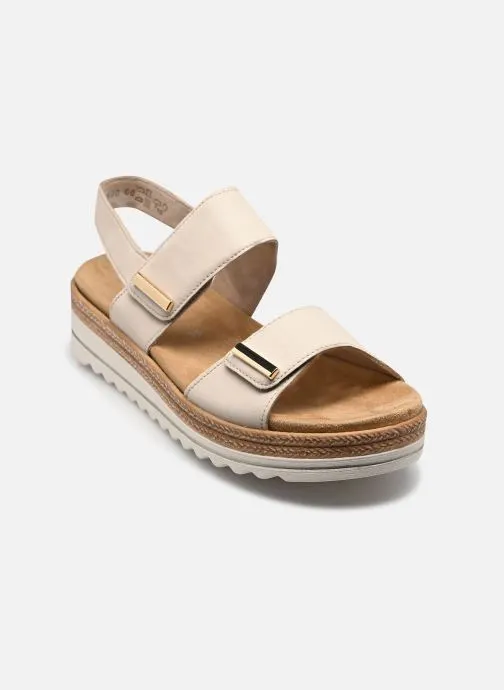 Sandalen met sleehak en plateau D0Q59 dames beige