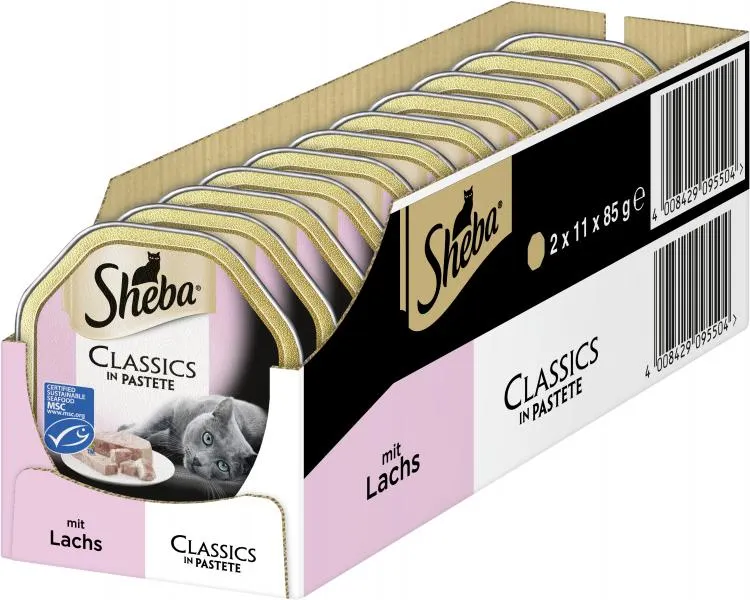 Sheba Classics in Pastete mit Lachs 22 x 0,09 kg