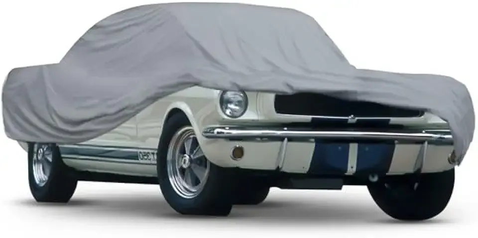 MotorTrend Custom Fit Car Cover for Ford Mustang 1965-2004, All-Weather Protection for Cars Trucks & SUVs, UV Resistant Waterproof Scratch-Resistant, Vehicle Cover for Outdoor & Indoor