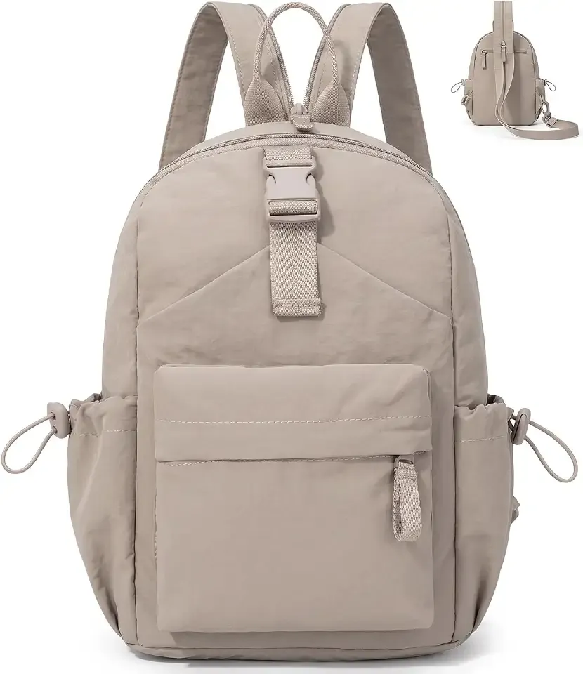 Small Backpack Purse for Women, Convertible Crossbody Sling Bag Beige