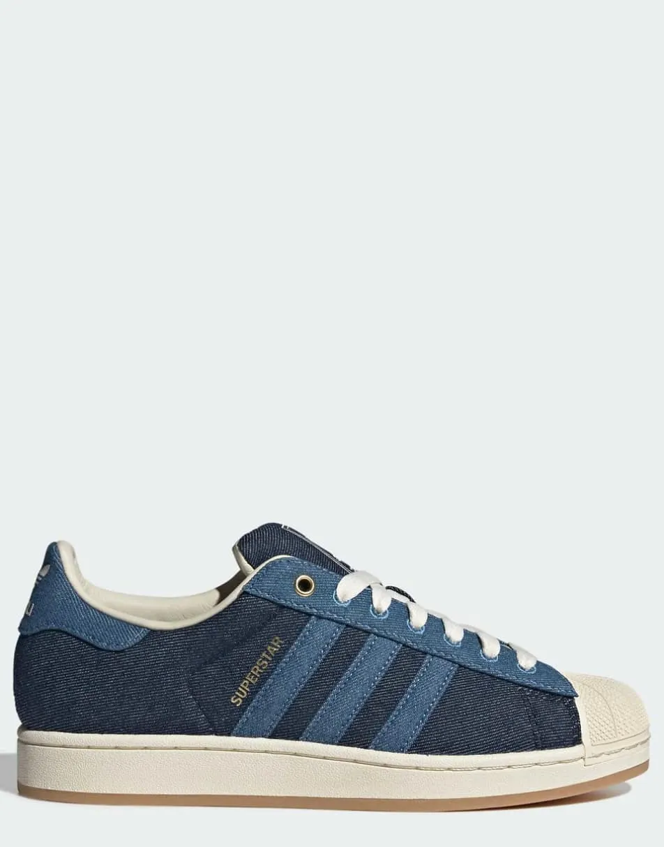adidas Originals Superstar ii shoes in blue denim / indigo denim