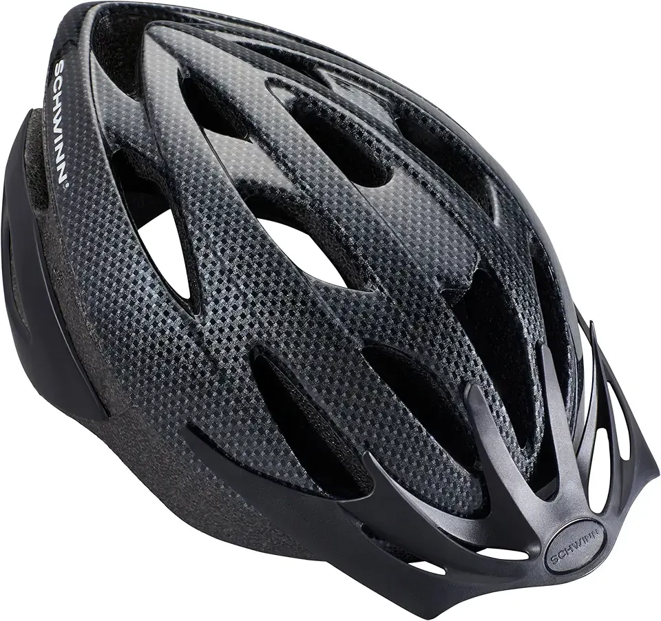 Schwinn Thrasher Helmet for Adults, Size 58-62 cm for Riders Ages 14+, Microshell, Adjustable Dial & Straps, Interior Padding, Air Vents, Lighted or Unlit, Visor, Adult Bike Helmet