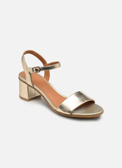 Sandalen met sleehak en plateau D AURELY 50 B D25RXB dames goud en brons