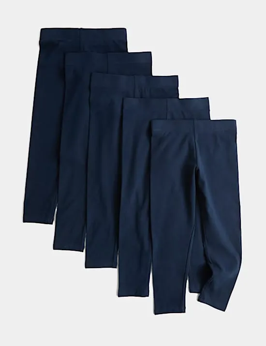 5 Pack Cotton Rich Leggings (2-8 Years)