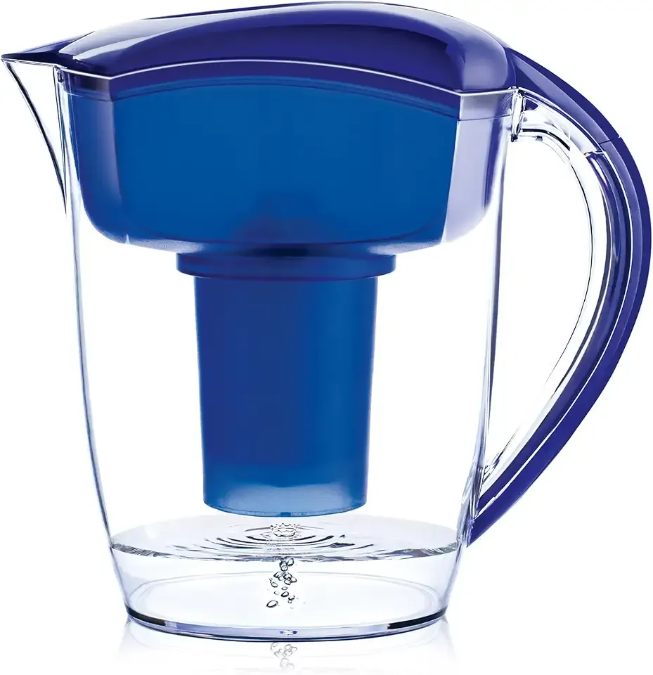 Santevia Classic Alkaline Water Filter Pitcher | Water Filtration System | Chlorine and Lead Filter | Water Purifier Pitcher | 9-Cup Home Water Filter