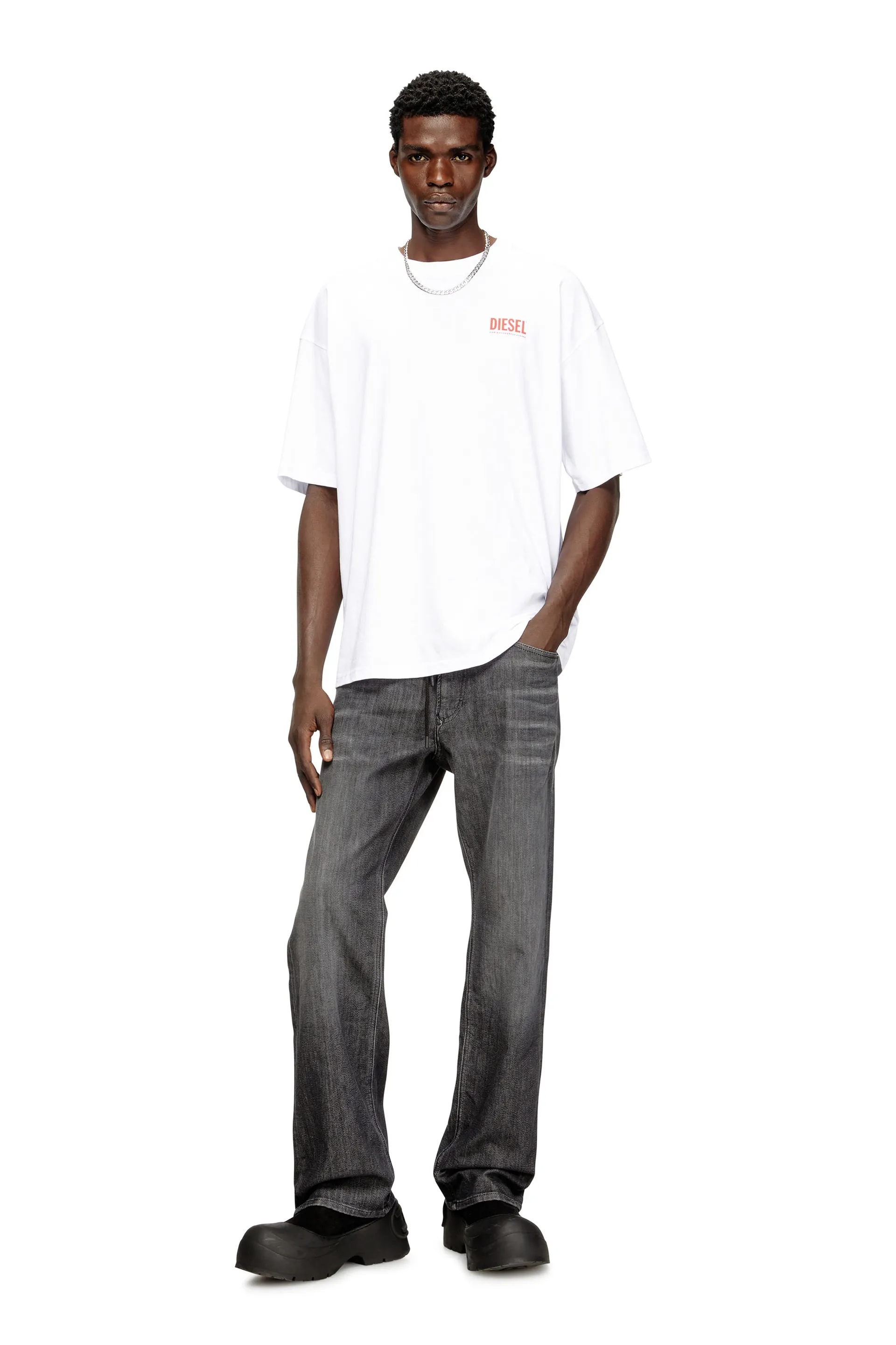 Cotton T-shirt with Diesel Biscotto print