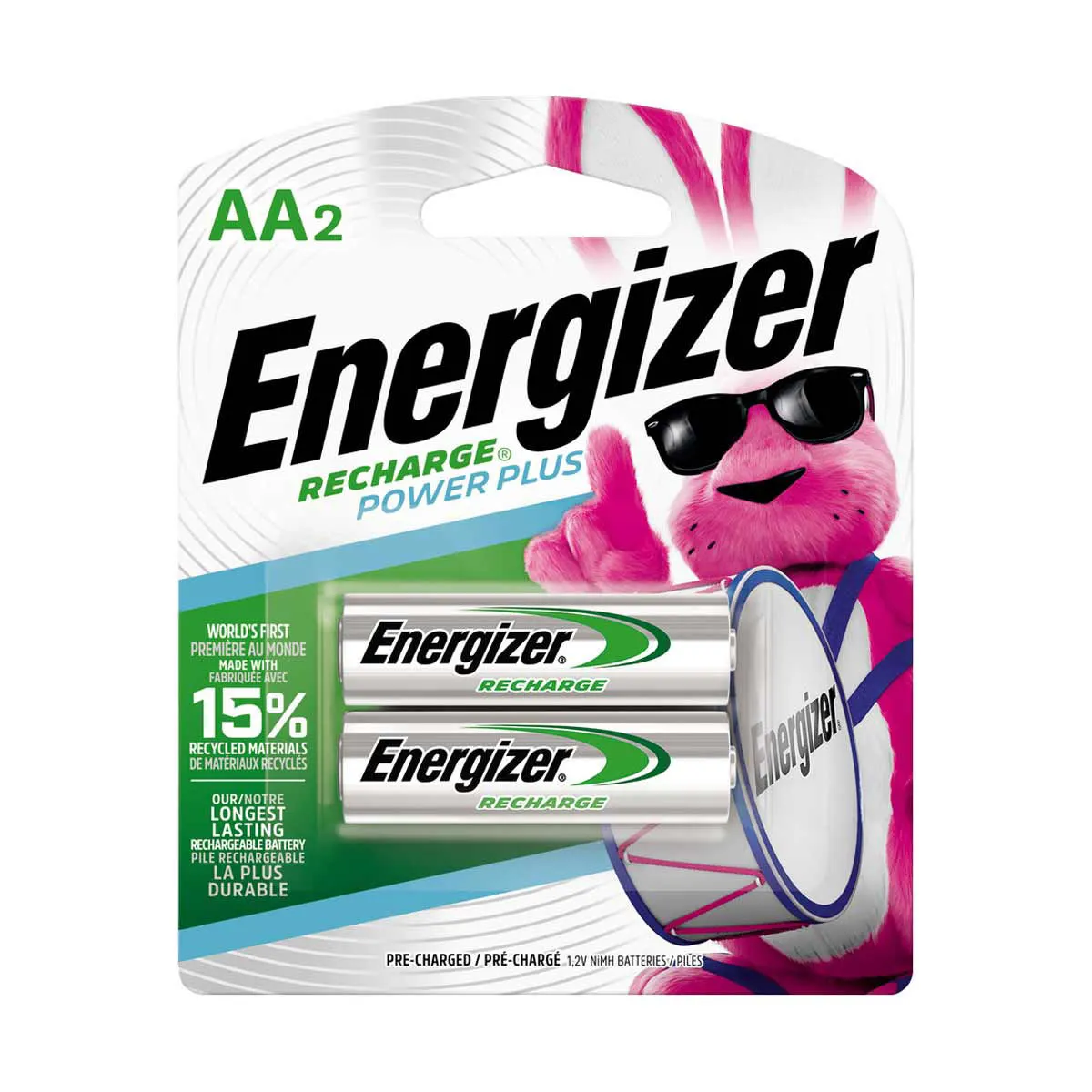 Energizer Power Plus Rechargeable AA Batteries, 2 ct