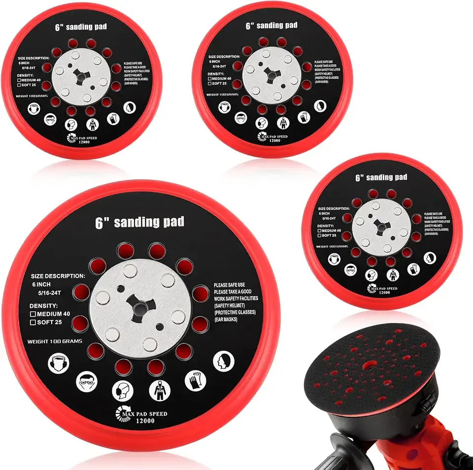 6" Replacement Sander Pad Compatible with Bosch Get75-6n, 4 Set | Hook and Loop Replacement Sander Pad, Multi-Hole Dust Removal Design, Compatible with RSM6044 RSM6045 RSM6046