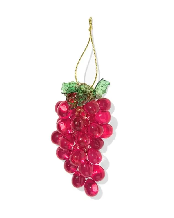 kersthanger 11cm plastic druiven