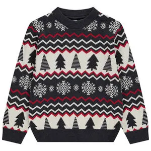 Pull fantaisie à motifs Noël en jacquard pour garçon