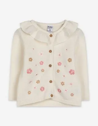 Cardigan - Ricamo - bianco