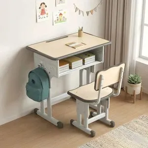 Set de escritorio y silla para niños con altura ajustable, diseño ergonómico, ecológico y estable, ideal para el crecimiento infantil