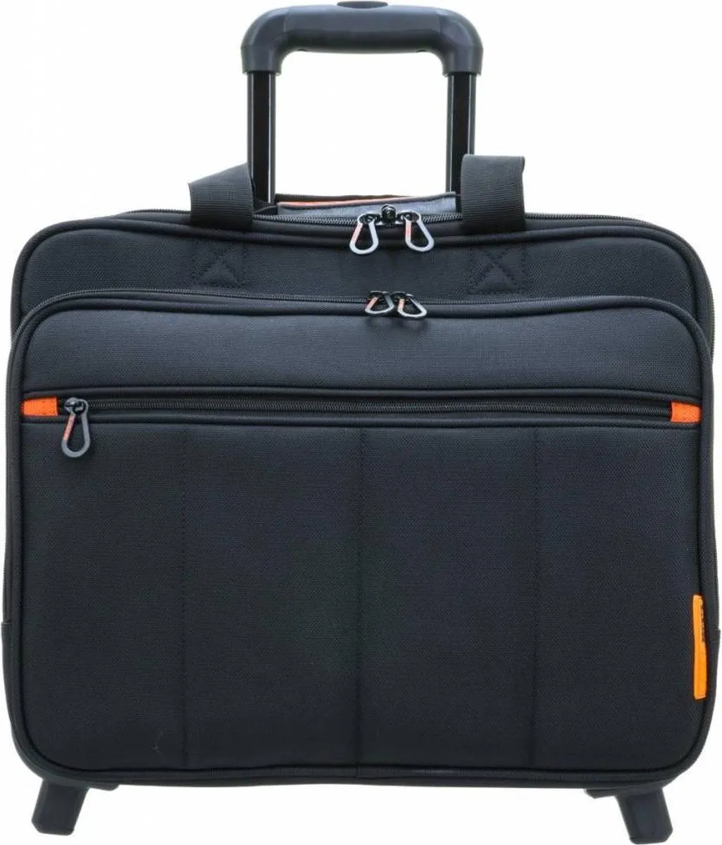 Davidt's Business Trolley - Zwart - 17 inch Laptopcompatibiliteit - Duurzaam Polyamide - Laptop Trolley - Cabin size - Handbagage
