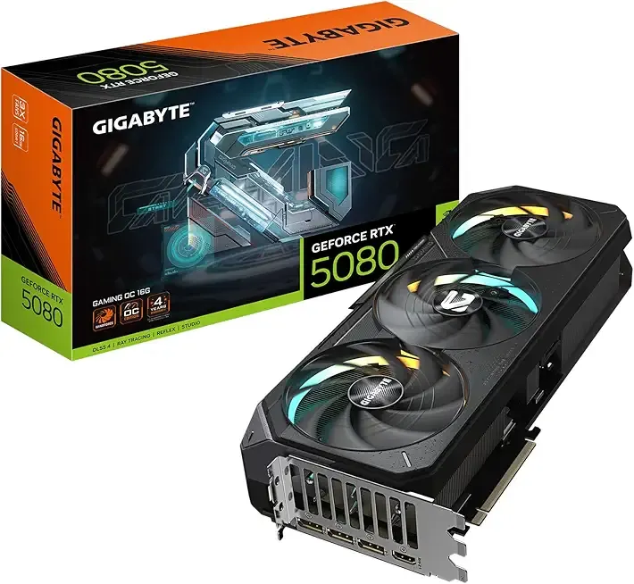 GeForce RTX 5080 Gaming OC 16G Graphics Card, WINDFORCE Cooling System, 16GB 256-bit GDDR7, GV-N5080GAMING OC-16GD Video Card