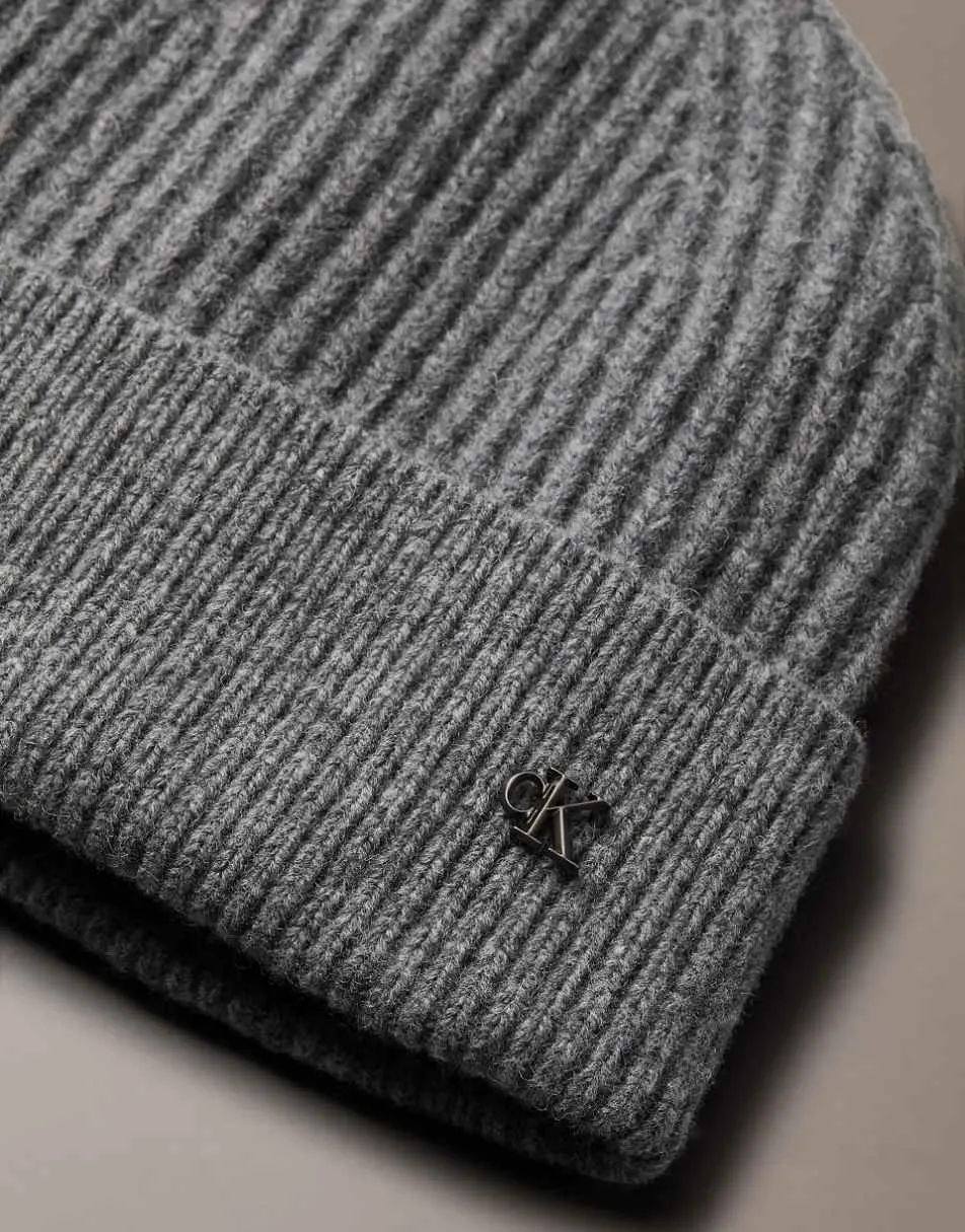 Calvin Klein wool beanie in grey