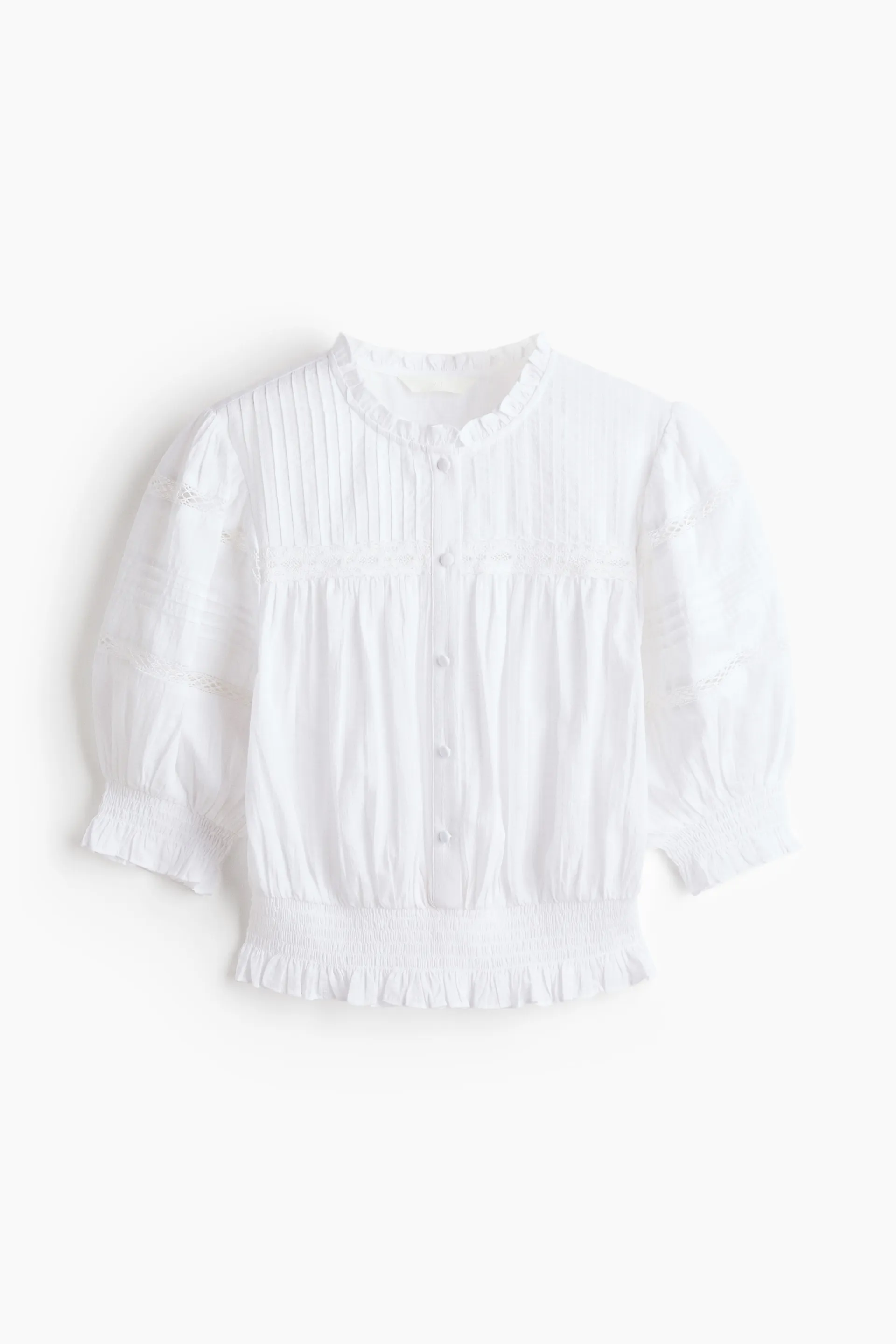 Pintucked cotton blouse
