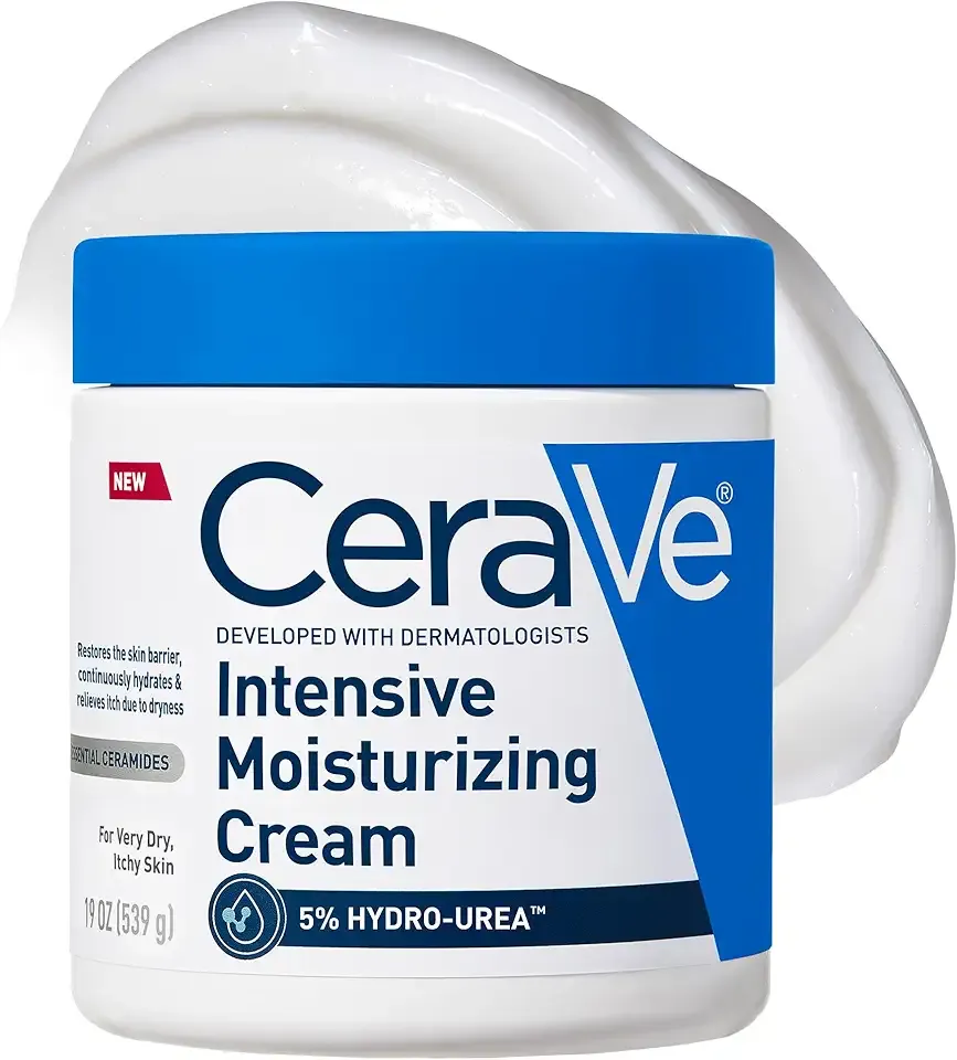 CeraVe Intensive Moisturizing Cream, Body Moisturizer With Shea Butter, 72H Hydration + Skin Barrier Repair, Fragrance-Free Body Lotion For Extremely Dry Skin, 19oz