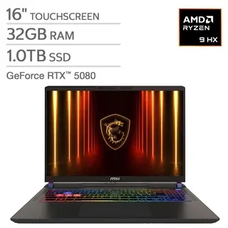 MSI Vector A16 HX 16" Gaming Laptop — AMD Ryzen 9 8945HX — GeForce RTX 5080 - 2560x1600 QHD+ Display— 32GB RAM — 1TB SSD — Windows 11