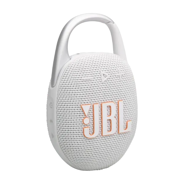JBL Clip 5 Bluetooth-høyttaler, hvit