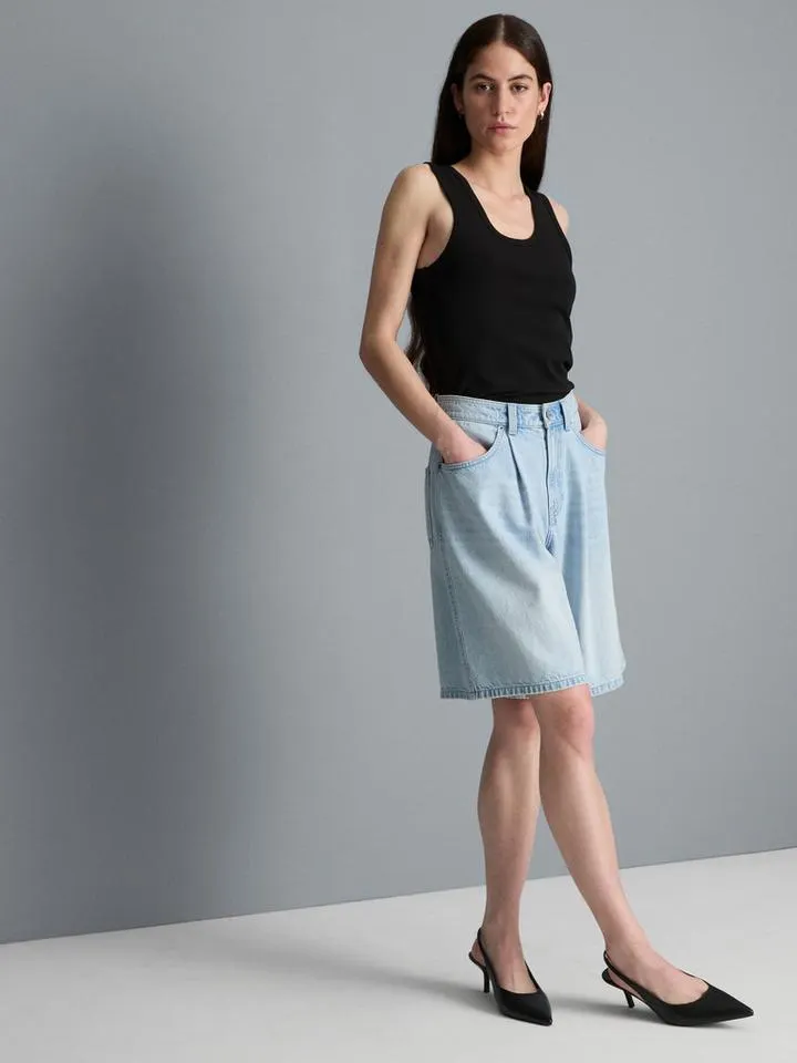 Bermuda en denim de coton