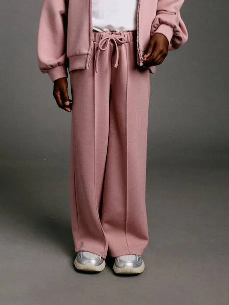 Pantalon jogging large fille - vieux rose