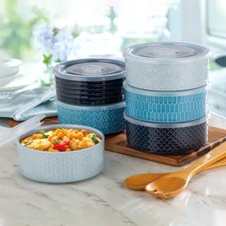 Signature Housewares 12-piece Decorative Food Storage Bowls with Lids
