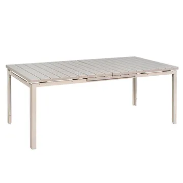 Tavolo da giardino allungabile in acciaio Beige con Doghe Effetto Legno Tortora
