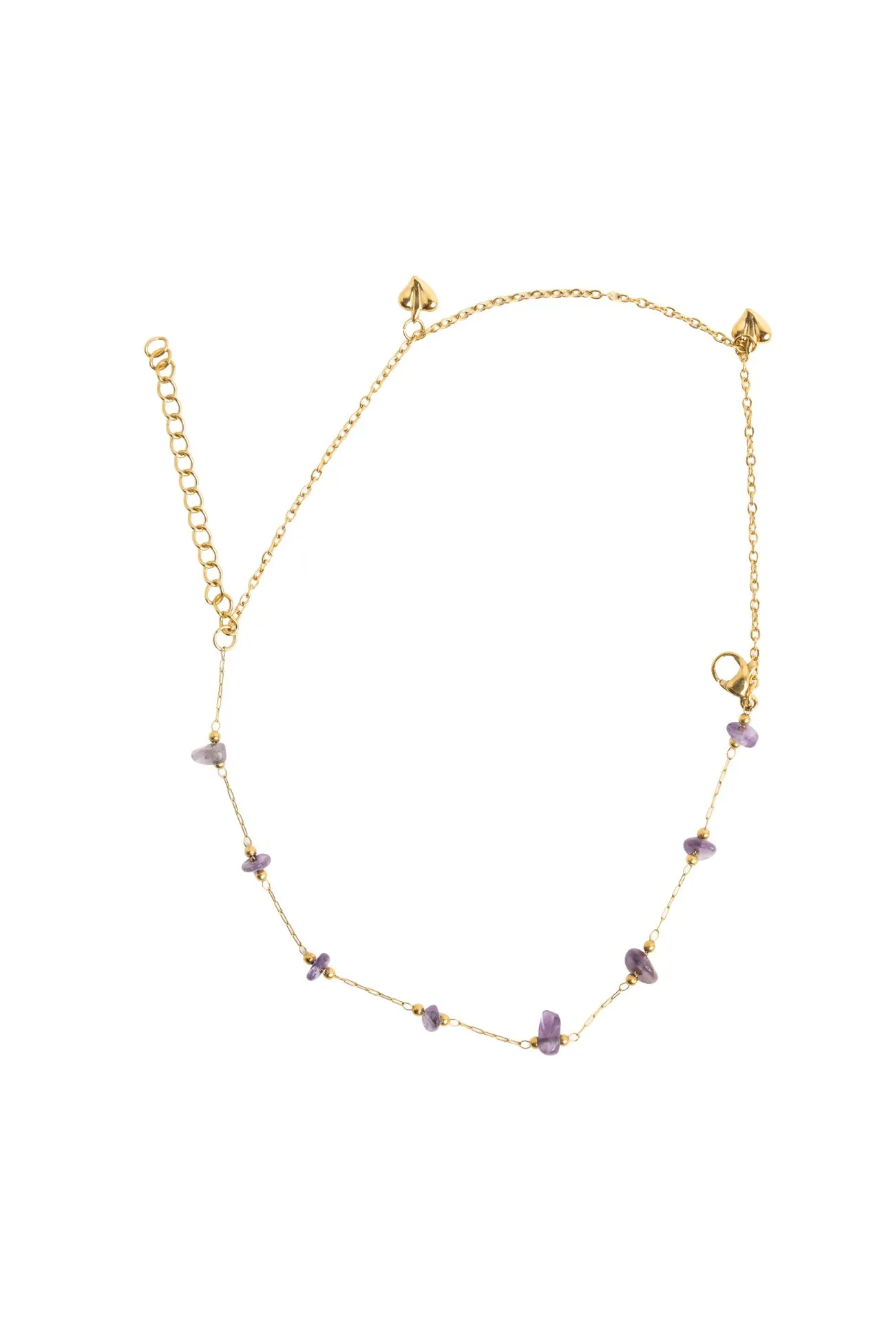 Goudkleurige dubbele armband met steentjes