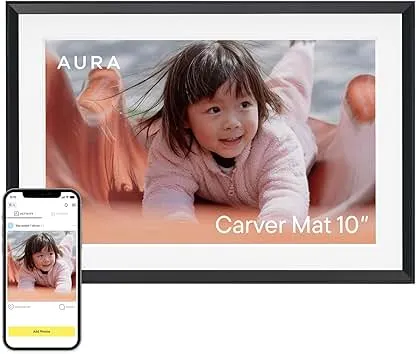 Aura 10" HD WiFi Digital Picture Frame – Free Unlimited Cloud Storage – Send Photos from Phone – No Subscription – Auto On/Off – Gift for Parents & Grandparents (Gravel Mat, 10") Aura 10" HD WiFi Digital Picture Frame – Free Unlimit…