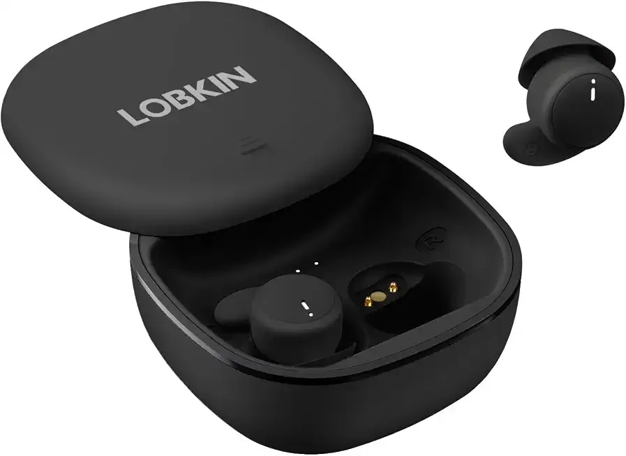 LOBKIN Sleep Earbuds,Wireless Bluetooth 6.0 Noise Blocking Sleeping Headphones,Sleep Earphones for Side Sleepers in Ear Soft Mini Invisible Buds Comfort Fit for Sleeping Working (Black)