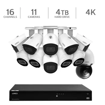 Lorex 4K 16-Channel 4TB NVR System with 6 Bullet Cameras 4 Dome Cameras and a Pan-Tilt- Zoom Camera