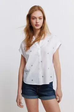 Camisa algodón cuello mao