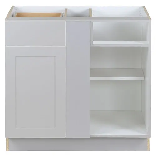 Edson 36 in. W x 35 H x 25 D Assembled Kitchen Corner Base Cabinet, Grey (BCR36)