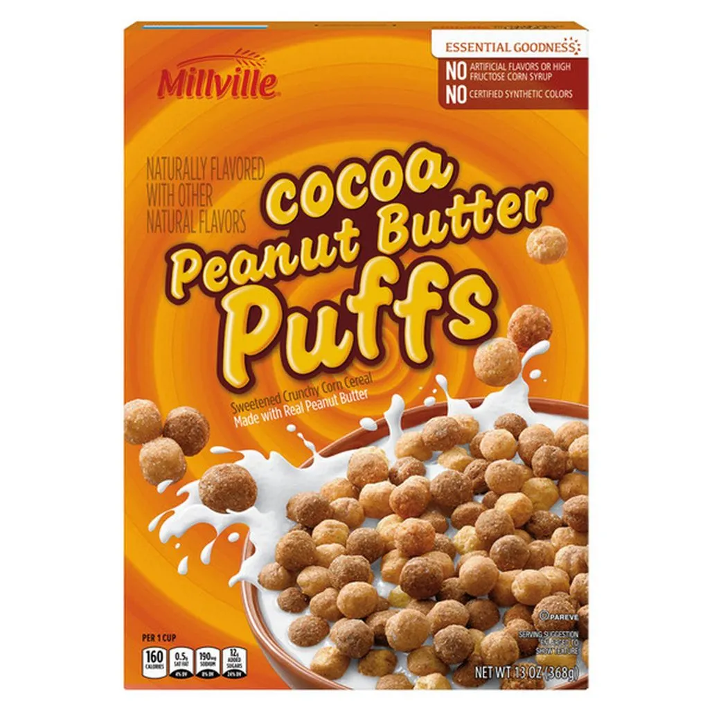 Millville Cocoa Peanut Butter Puffs Cereal
