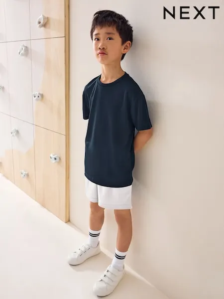 White Single Sports Shorts (3-16yrs)