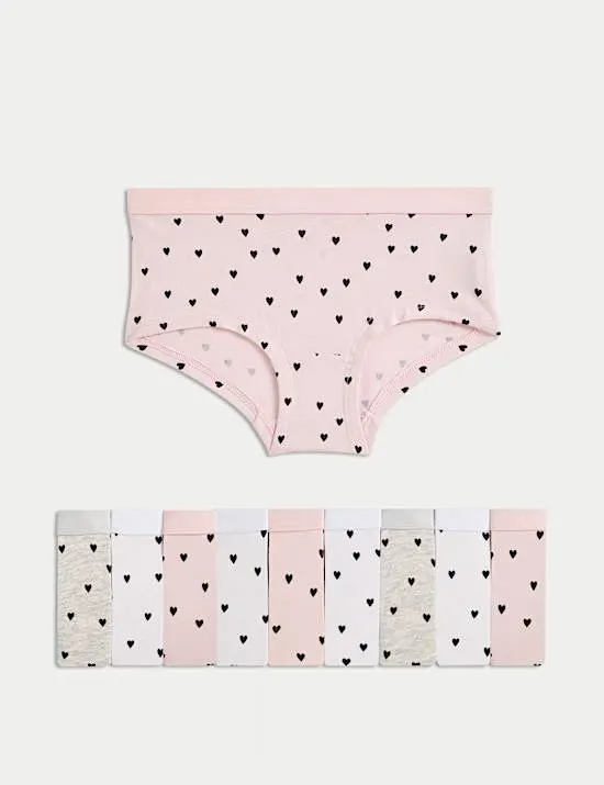 10 Pack Cotton Rich Heart Shorts (5-16 Yrs)