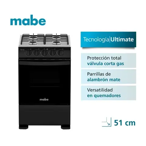 Cocina a Gas 4 platos 51cm válvula corta gas CMC5100NA1