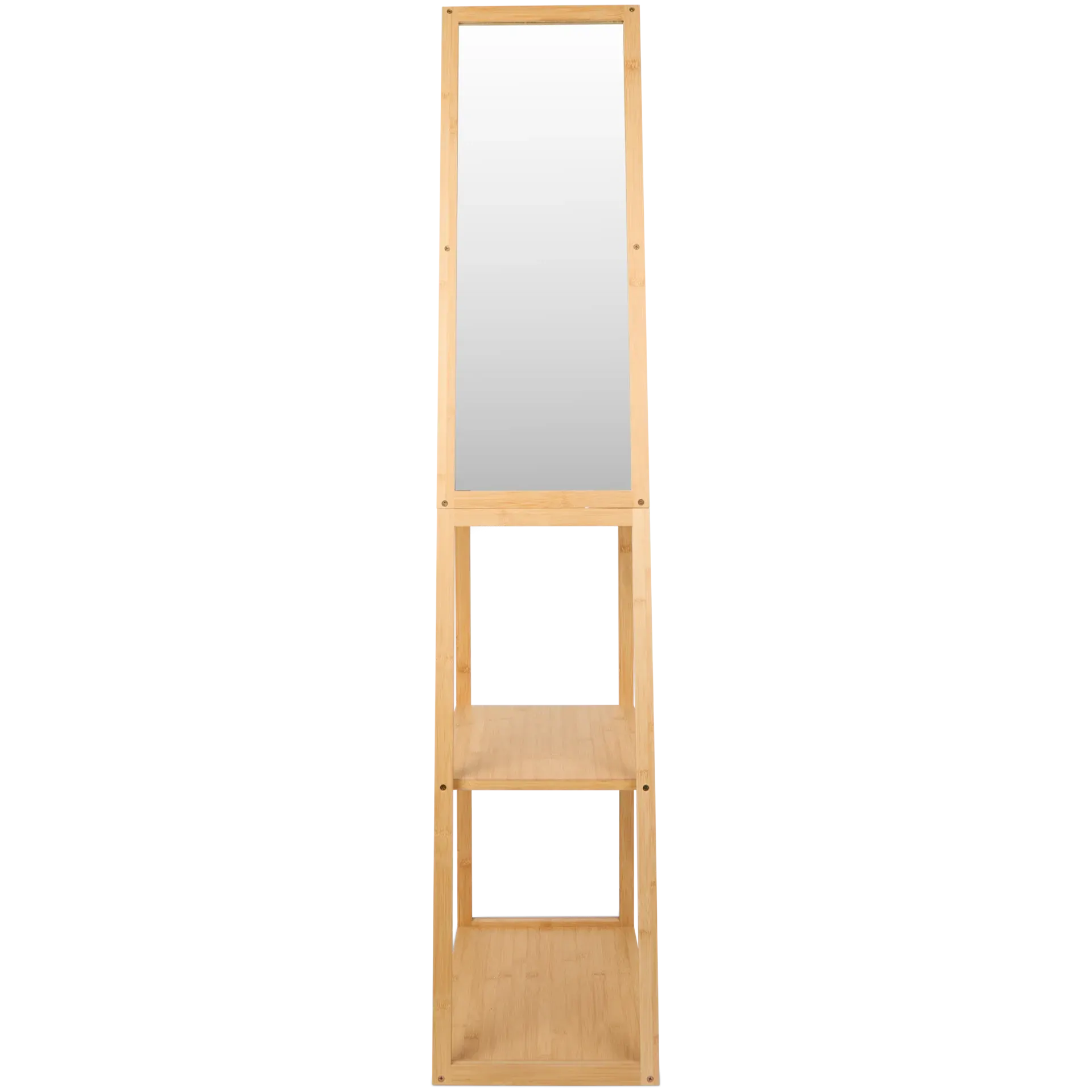 Scaffale in bambù con specchio