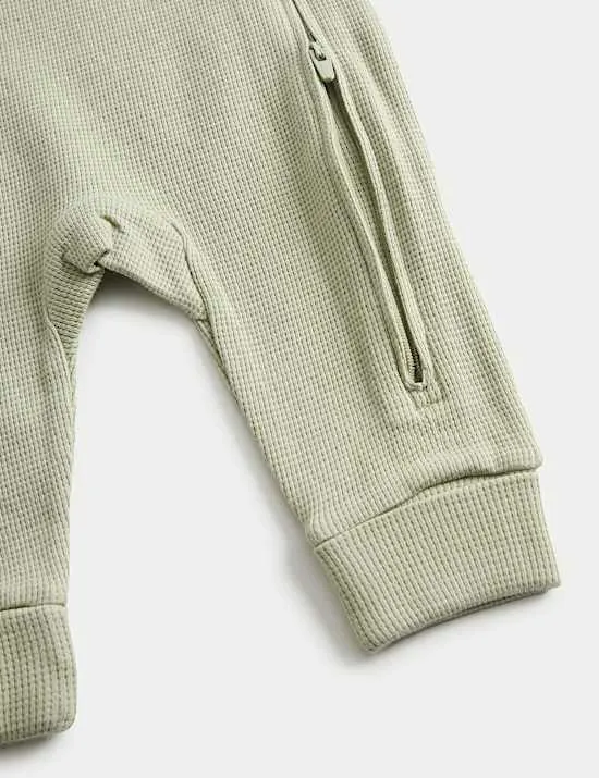 3 Pack Pure Cotton Waffle Sleepsuits (6lbs 3oz-3 Yrs)