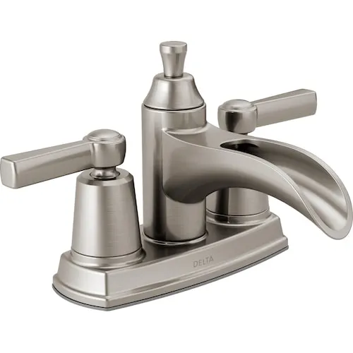 Davis 2 Handle Centerset Bathroom Sink Faucet in SpotShield Brushed Nickel