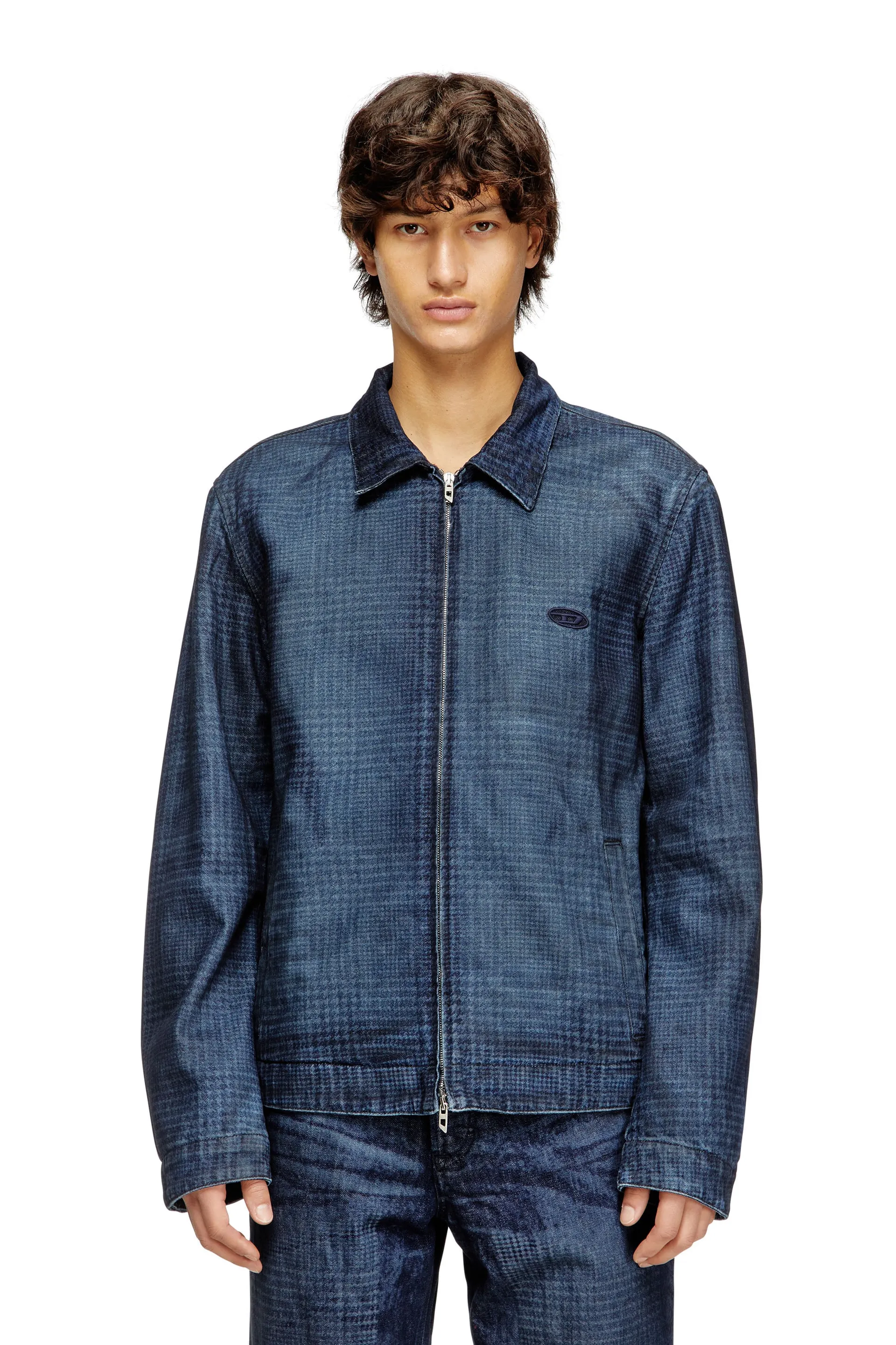 Jacket in Prince of Wales denim
