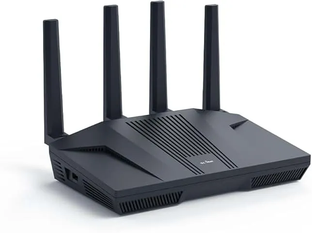 GL.iNet GL-MT6000 (Flint 2) WiFi 6 High Speed Gaming Routers for Wireless Internet, 2 x 2.5G Ethernet Ports for Fiber Optic Modem, Long Range Computer VPN WiFi Router, Home & Business
