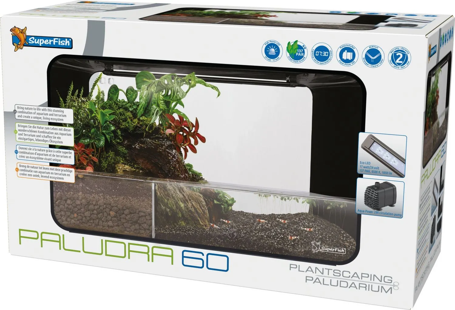SuperFish Paludra 60 - Aquarium - 10 l 60x24x35,5 cm