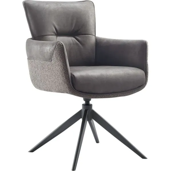Eetkamerstoel Mirandola draaibaar microleder antraciet