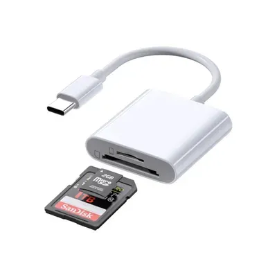 SD-Kartenleser – USB-C Speicherkartenleser 2in1 SD- & micro-SD Card Reader – Speicherkarten Adapter für Windows, Android, Apple